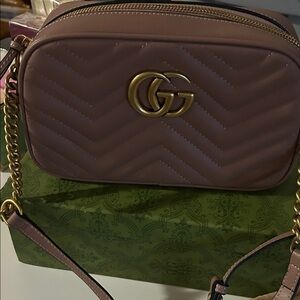 Fashion Mauve Quilted Crossbody Bag